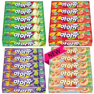 크라운 마이쮸 스틱 44g  4종 세트(포도+딸기+사과+써니피치) 각15개씩