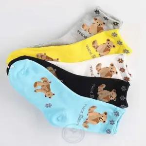 믿고사는잡화점 국산 곰돌이 여자패션양말 블랙 5켤레 여성패션양말