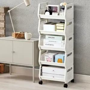 트롤리 선반 청소 수납장 정리 워터렉 이동식트롤리라면인형 틈새선반3단옷정리