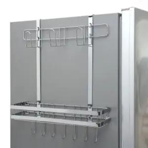 알뜰정리 2단 냉장고걸이 선반 실버) 냉장고사이드랙 냉장고사이드랙 냉장고선반 냉장고수납선반