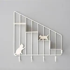 고양이 미니 선반 화이트) 다용도걸이 도어훅 주방걸이 벽선반 원목선반 북선반 인테리어선반