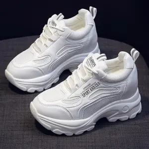 심플디자인 여성용 키높이 운동화 225-250 메쉬 어글리 운동화