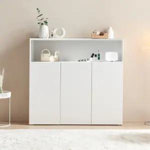 브루노 모어 화이트 3단 E0 오픈 수납장 800 1200