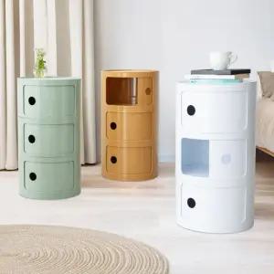 심플 3단 수납장 원형 플라스틱 선반 소품 정리대 향수 인테리어 화장품 정리함 서랍장