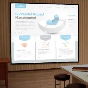 이동형 빔프로젝터 스크린(240x180cm) (4:3비율)/빔스크린/병원/사무실/회의/강의/이동극장/벽스크린/이동