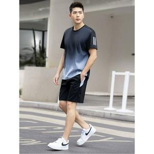 빅사이즈 운동복 배드민턴 여름 트레이님 A 탁구 스포츠의류 세트 그레이