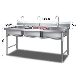 업소용 싱크대 캐비닛 브라켓 주방 상업용 씽크대 싱크대 - 145x50x80cm