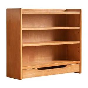 주방 수납장 선반 홈카페 찬장 나무 진열장 컵 홀더 수납장 - 체리색(3단)