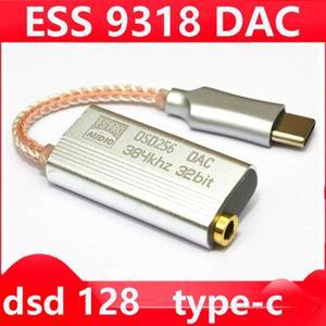 DAC ES9318 헤드폰 앰프 HiFi 디코딩 AMP 어댑터 사운드 카드 (안드로이드 폰용) Win10 타입 C - 3.5MM