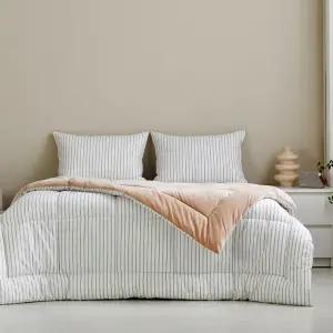 [모던하우스] 모던하우스 퓨어코튼 60수 고밀도면 극세사 차렵이불 퀸 아이보리 스트라이프 CV0225223