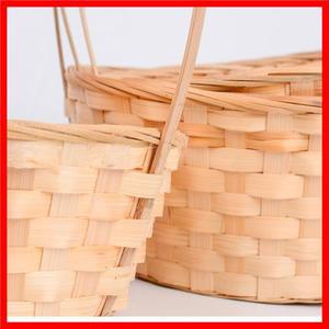 튼튼한 라탄 과일 바구니 다기능 긴 손잡이 대나무 꽃 바구니 수제 보관 바구니 주방 액세서리 신제품
