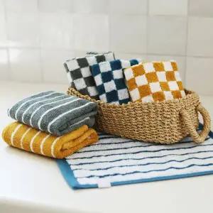 [기라로쉬][4매세트] 뱀부 핸드타올 스트라이프 어린이집 답례품 고리수건