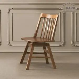 알토 고무나무 원목 회전 식탁 의자 카페 인테리어 체어 1+1_무료배송