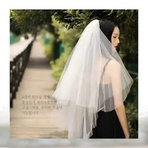 [콩심팥심](별별창고)G 셀프 웨딩 베일 면사포 숏 롱 레이스