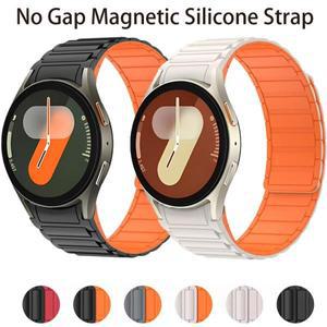 삼성 갤럭시 워치 7 FE 6 5 4 40/44mm 5pro용 갭 없는 마그네틱 실리콘 스트랩 클래식 43/47mm용 편안한 착