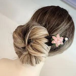 [콩심팥심]박달나무 올림머리 뒤꽂이 혼주 한복 비녀