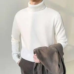 터틀넥 니트 무지 겨울 목폴라 긴팔티 남자 스타일링 남자배색니트