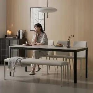 한샘몰pick 보니애 나폴리 포세린 세라믹 식탁세트 6인용 1800 (벤치형/체어형 선택)