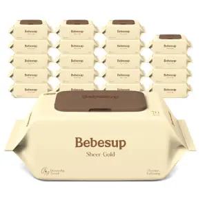 베베숲 시어골드 아기물티슈 70매 캡 20팩, 75gsm 도톰 물티슈