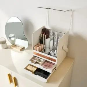 국산 화장품정리대 뚜껑있는 메이크업박스 립스틱보관함