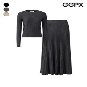 [GGPX]라운드넥 니트 앤 플리츠 스커트 셋업 (GPAST003F)
