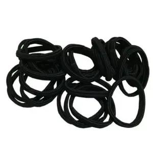 [콩심팥심]무매듭 기본 납작 검정 고무줄 30P 짱짱한 머리끈 간편한스타일