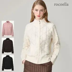 로코엘라 카린 다이아 패턴 부클 니트 여성 자켓