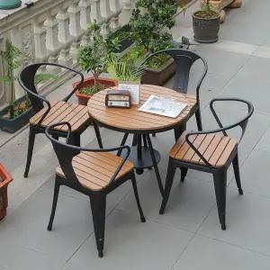 야외 정원 테라스 카페 테이블 의자 세트 화이트 원형 조합