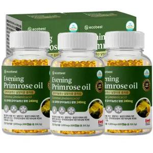 감마리놀렌산 달맞이꽃종자유 1001mg 300캡슐 3병 15개월분 GLA 240 달맞이꽃오일 여성 캐나다 직수입 건강기능식품