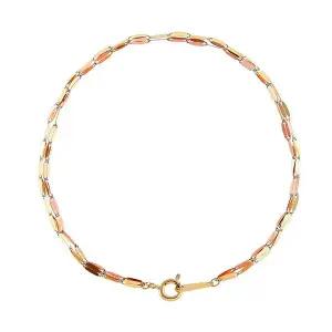 [엘렌쥬얼리]14K 더블 레몬 콤비 체인 두줄 금 팔찌