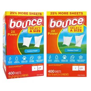 바운스 드라이시트 건조기시트 400매X2박스 종이 섬유유연제 아웃도어후레쉬 국내발송