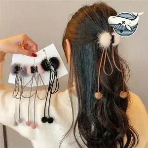여성 머리장식 집게핀 미니 폼폼 헤어밴드