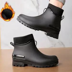 남성 방한 레인 부츠 방수 앵클 방한화 남성 겨울 레인 부츠 첼시 워커