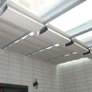 썬룸 천장 레일 접이식 커튼 차광 햇빛 쉐이드 블라인드 수동 전동 캐노피 그늘막 차단