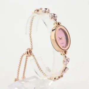 슬라이드 여성 손목시계 핑크