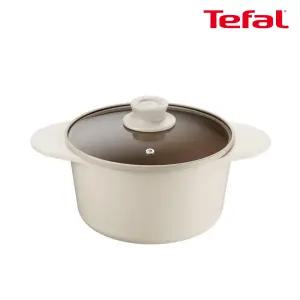 테팔 인덕션 주물 아이콘 오트밀크 양수냄비 20cm