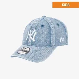 [뉴에라키즈](의정부점)[키즈] MLB 뉴욕 양키스 스노우 워싱 데님 언스트럭쳐 볼캡 라이트 블루