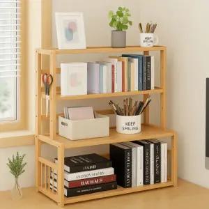 내추럴 원목 탁상 책꽂이 수납선반 미니책장 다용도 데스크정리대 북쉘프 데스크오거나이저