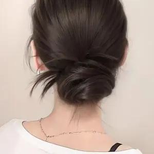 올림머리 로우번 헤어 가발 집게핀