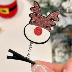 귀여운 띠용 크리스마스 스프링 집게핀2P 헤어핀 어린이집