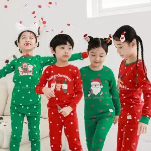 삐삐롱 남아 여아 30수 후라이스 긴팔 내의 면소재 크리스마스 실내복