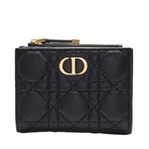 [중고명품] 블랙 카프스킨 까나쥬 카로 달리아 여성 반지갑 S5173UWHC M900
