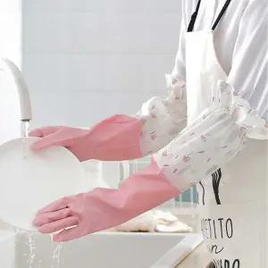 [콩심팥심]기모 방한 예쁜 컬러 고무 장갑 설거지 김장 준비물