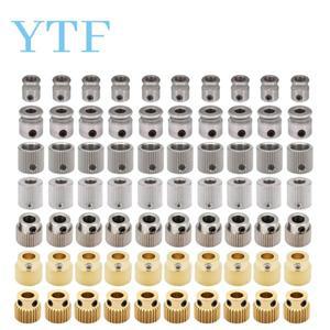 1-100PCS MK7 MK8 압출기 드라이브 기어 보어 26/36/40 치아 5/8mm 1.75/3.0mm 치아 황동 스테인레스 스틸