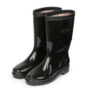 월드컵 남성 기차표 방한장화 겨울 미끄럼방지 작업용 따뜻한 털방수 장화 패션방한남반장