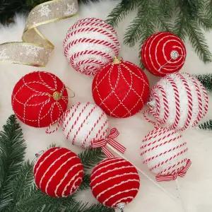 글로우 수제 장식볼 트리 오너먼트 세트(레드 03)