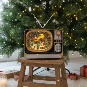 크리스마스 LED 티비 워터 오르골 볼륨 조절 뮤직 박스