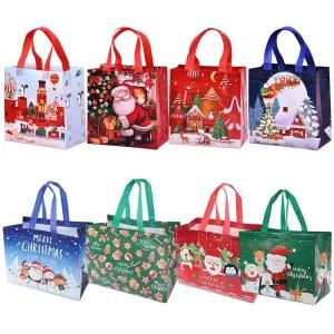 크리스마스 쇼핑백 코팅 부직포 선물 휴대용 가방