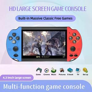 휴대용 게임기 X7 게임 콘솔 3인치 HD 화면 선명한 비디오 다양한 아케이드 레트로 내장