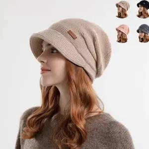 여성 비니 모자 따뜻한 니트 아웃도어 겨울 비니 모자 기모 방한모 방한